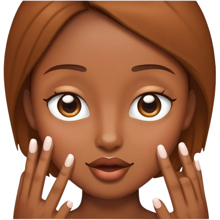 White vagina with brown hand fingering vagina emoji