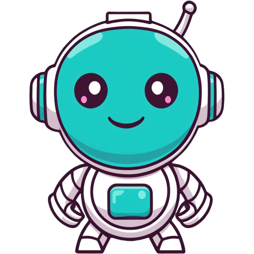 cute GIR robot from Invader Zim with big eyes and happy smile emoji