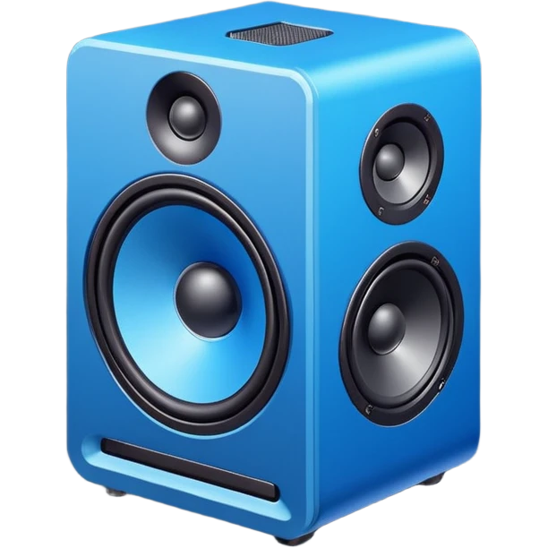 mac os icon blue audio speaker isometric emoji