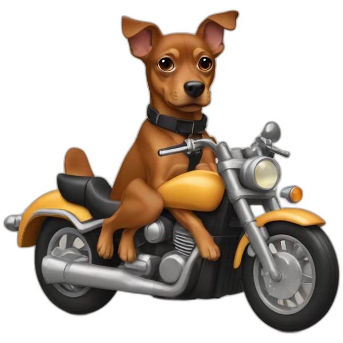caramel-color-pinscher-dog-driving-a-motorcycle emoji