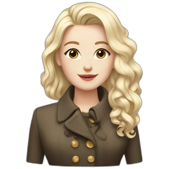 rich white girl ; blach hair ; fancy coat emoji
