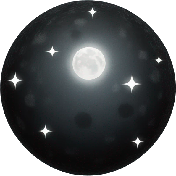 Black full moon with sparkles emoji