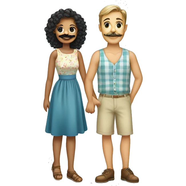 summer dress a men with moustaches  emoji