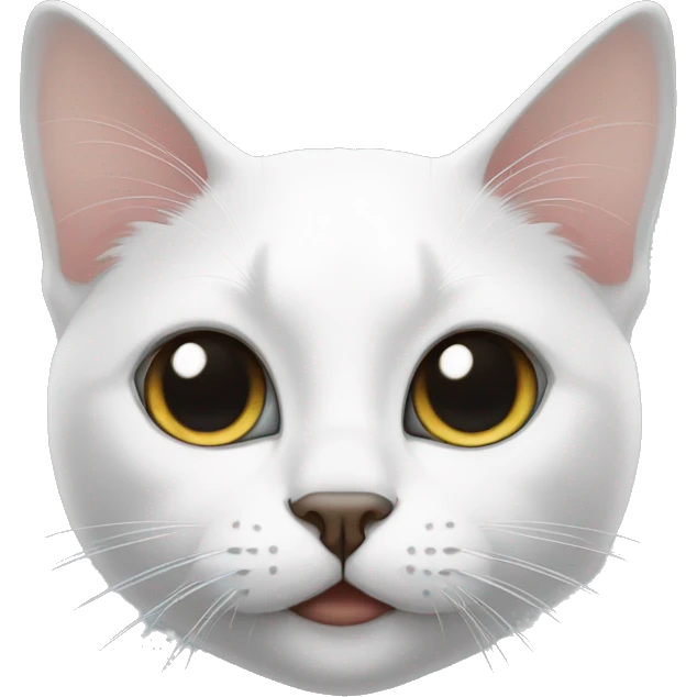 White and black cat with black point on the nose emoji