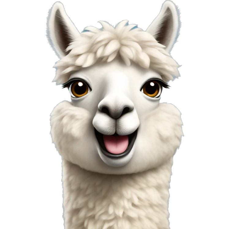 a smiling alpaca emoji
