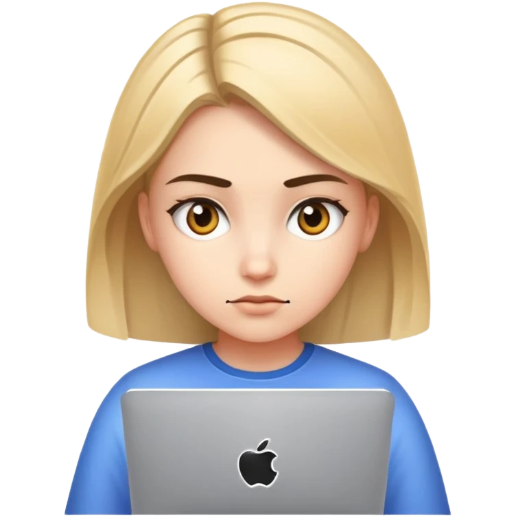Girl with computer coding emoji