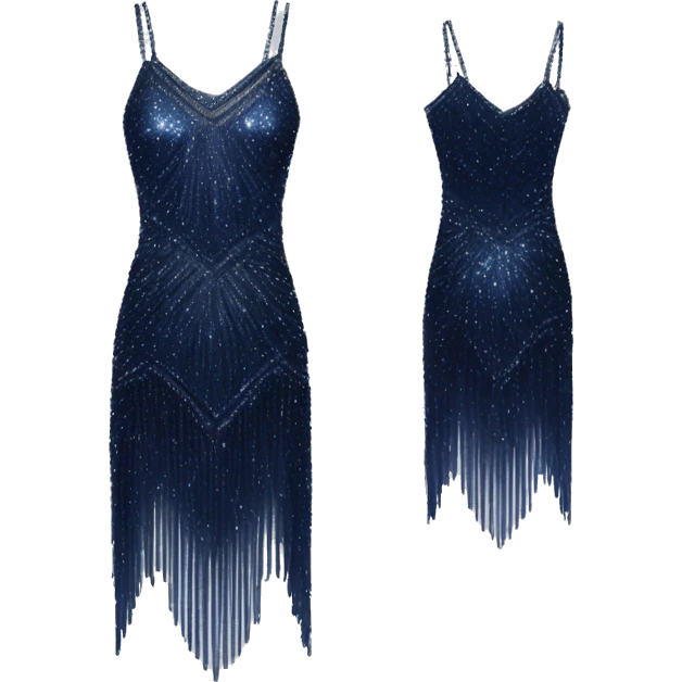 Navy blue sparkly flapper style dress with thin straps emoji