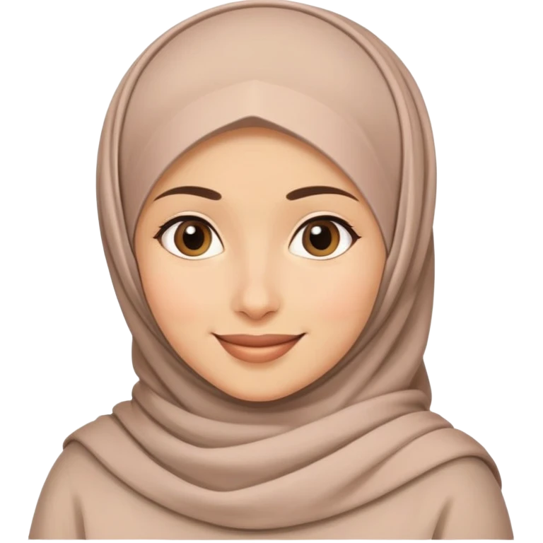 Caring mother wearing a hijab with a warm smile emoji
