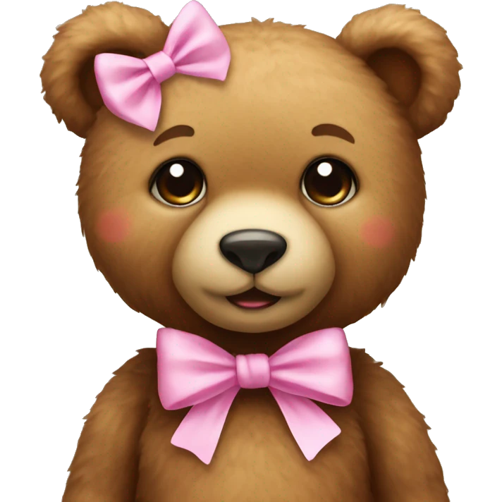 teddy bear with pink bow emoji