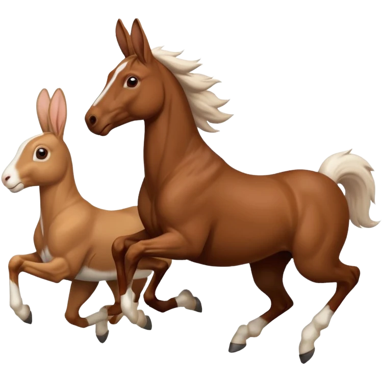 Exciting rabbit galloping horse emoji