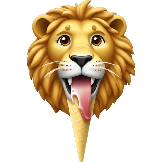 Un lion qui mange une glace  emoji