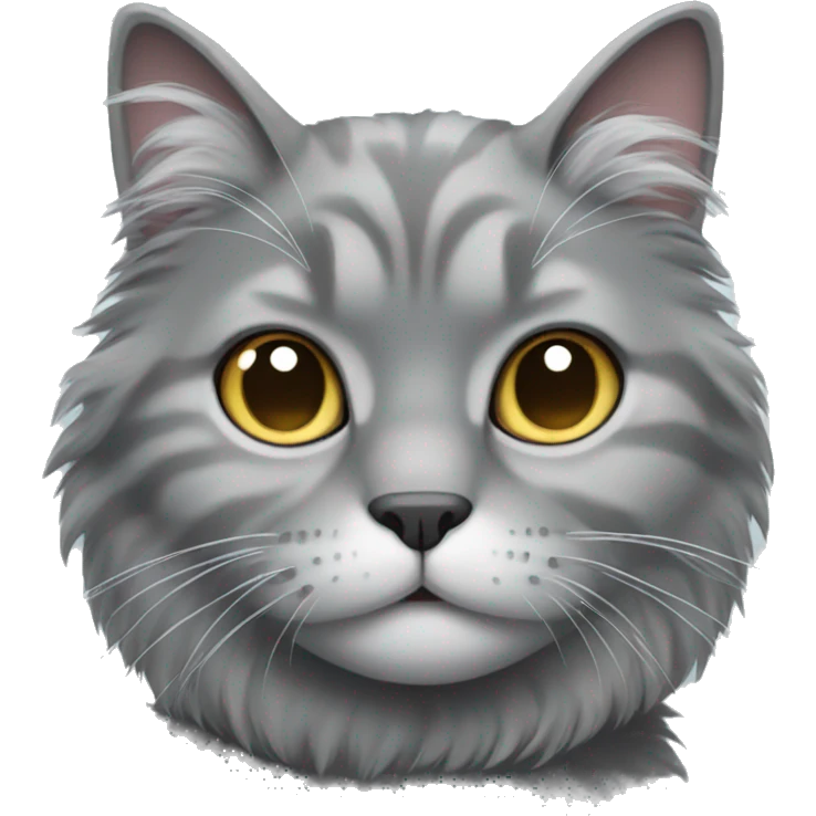 grey cat fluffy  emoji