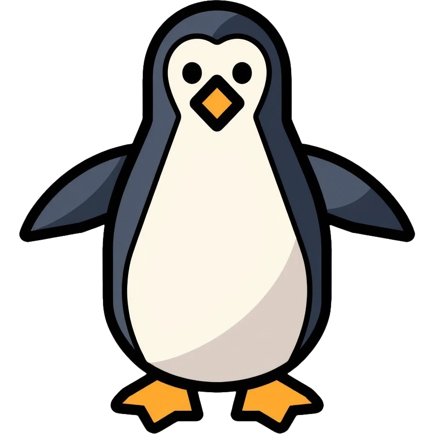 geometric penguin with angular shapes, made of triangles and polygons emoji