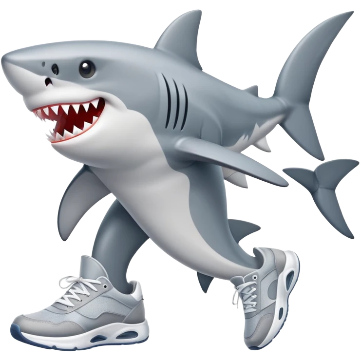 shark with sneakers on its fins emoji