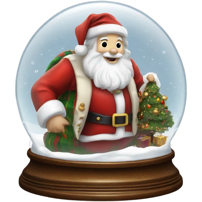 Realistic Victorian Christmas santa snowglobe  emoji