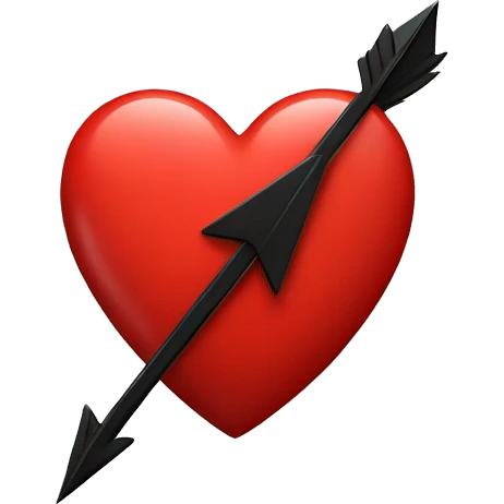 Red heart with black arrow through it emoji