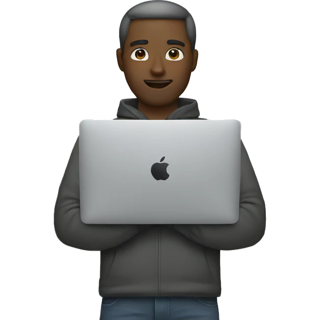 Man using macbook emoji