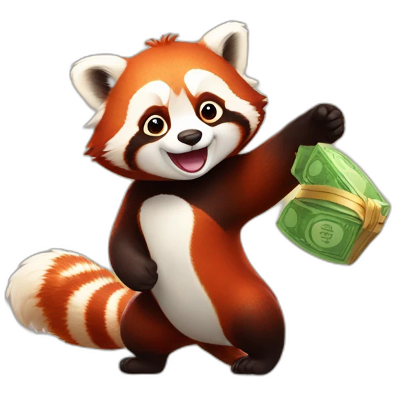 red panda holds the prize emoji
