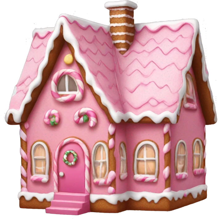 Pink gingerbread house emoji