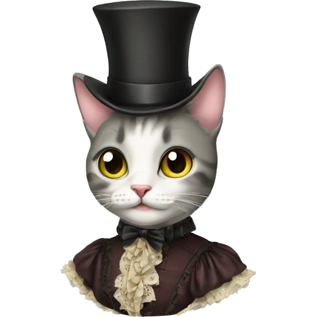 Cat wearing a Victorian dress  emoji