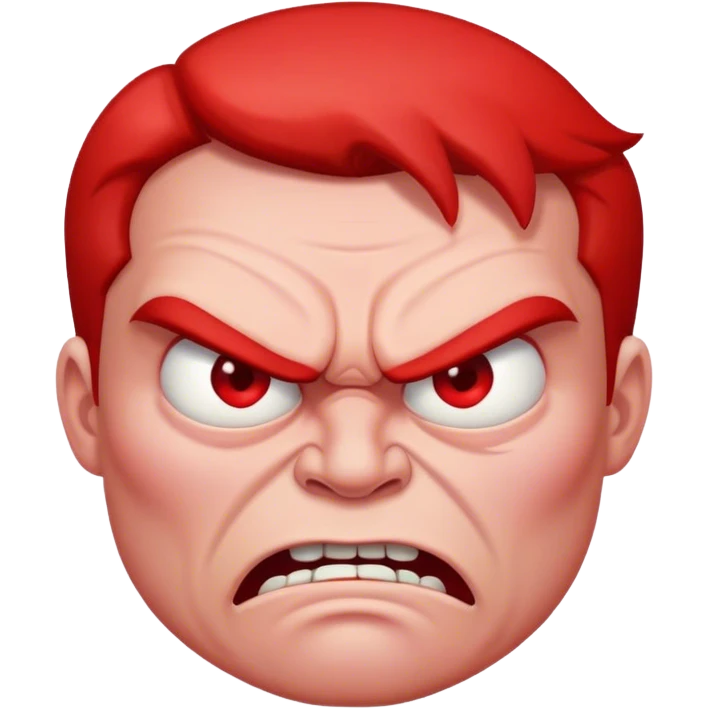 Angry red face emoji