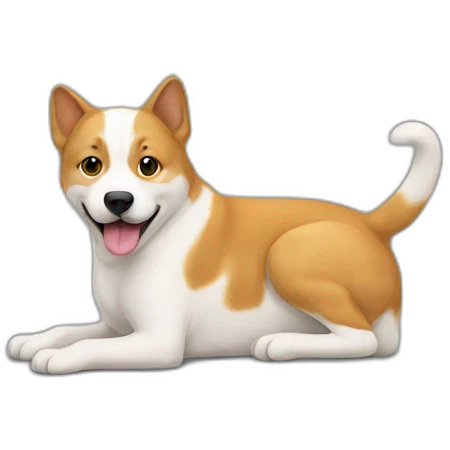 Un chat sur le dos d’un chien  emoji