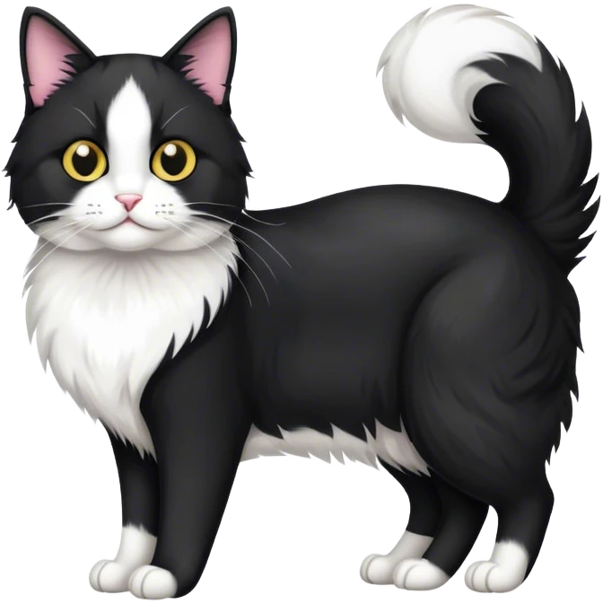 Long haired tuxedo cat emoji