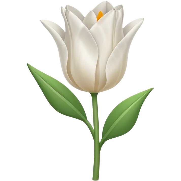 Minimalistic flat vector icon, iOS style, thin black contour on white background. Single flower with leaves, symbolizing floristry. Clean, elegant, no text, no shadows.
 emoji