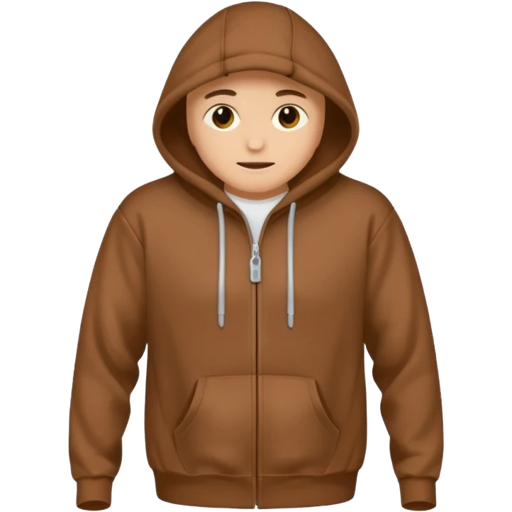 A brown hoodie no human and no zipper nothing on the fornt I like the last one  emoji