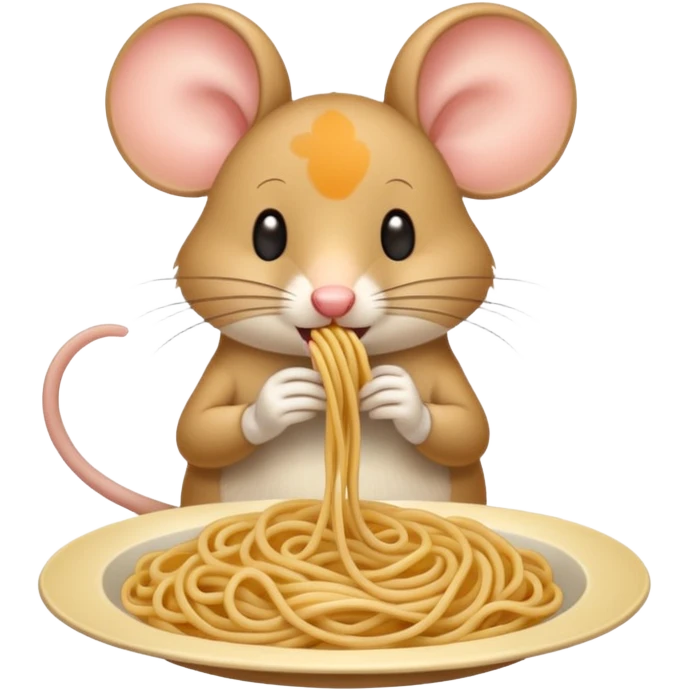 mouse eating noodle emoji