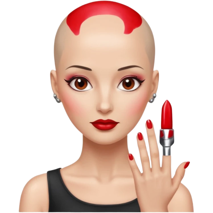 정말 예쁜 미인인데 대머리인 근데 머리 부분만 철로 되어있는
근데 네일도 하고 있는 emoji