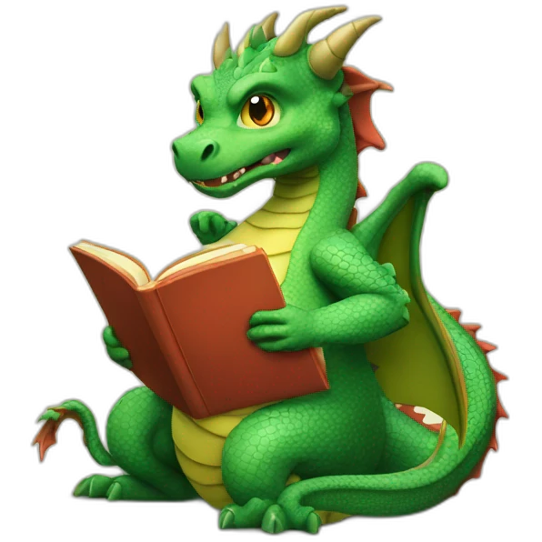 dragon-reading-a-book-with-a-cup-of-tea emoji