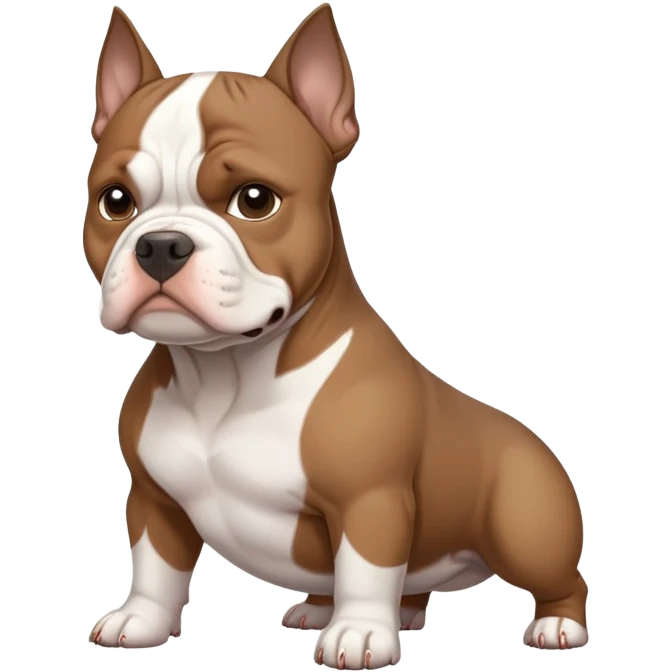 White and dark brown american pocket bully emoji