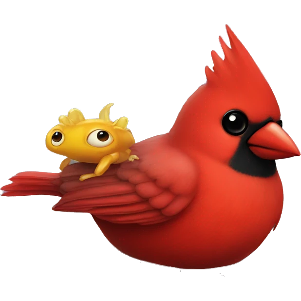 Cardinal cuddling with sea slug emoji