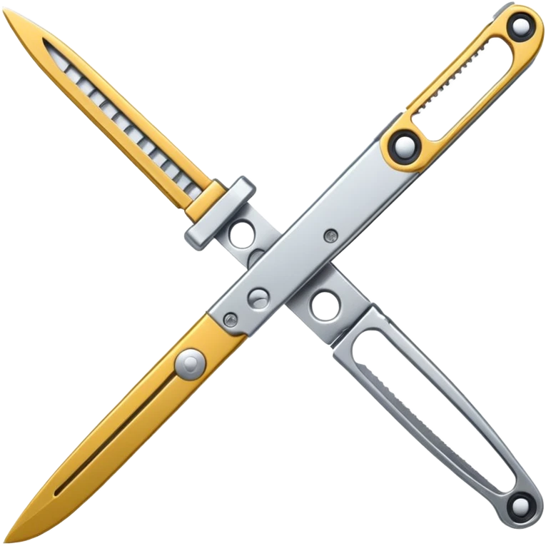 only Silver colour fidgeting butterfly knife emoji