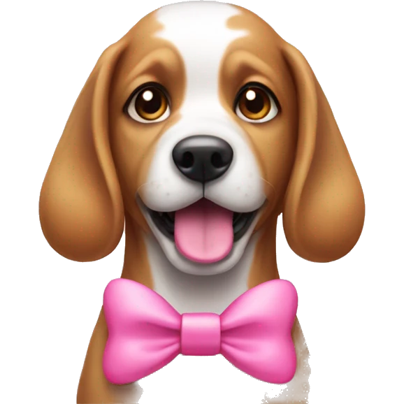 Dog with pink bow emoji