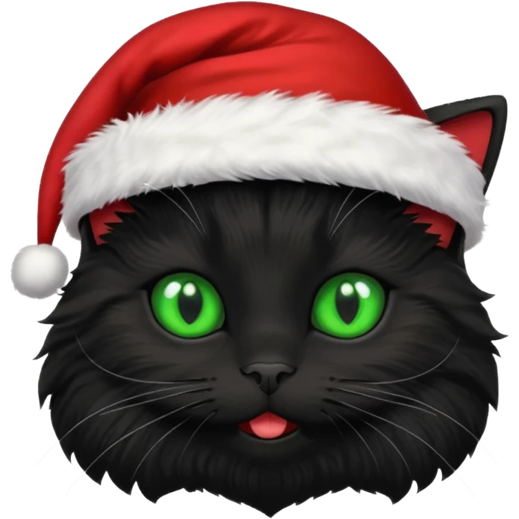 Black fluffy cat goes on holiday emoji