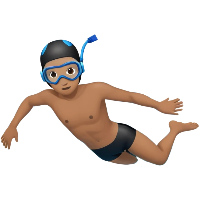 determined pool diver dives into a pool of confidence blue water underneath  emoji