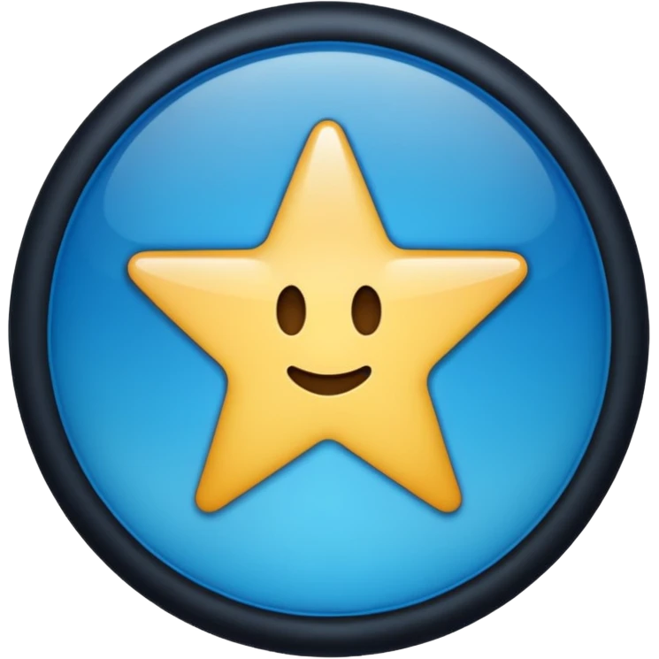 "Create a flat,  emoji featuring a badge or star-like shape with soft, rounded edges. The badge should be split vertically into two gradient shades of blue, bdeeper blue. In the center, place a bold, black checkmark symbol.and clearly recognizable as a verification or approved status icon." emoji