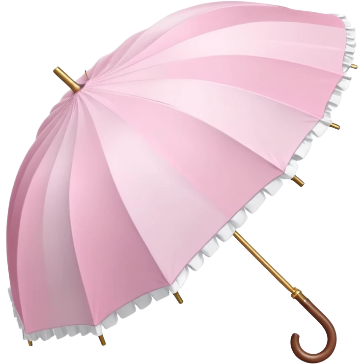A beautiful pretty cute pastel pink and white umbrella-parasol with sakura patterns and white frills emoji