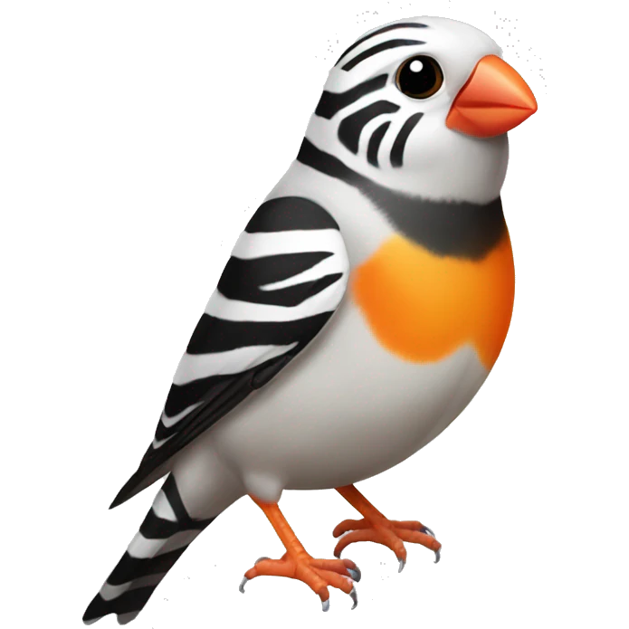 Zebra Finch bird with orange beak  emoji