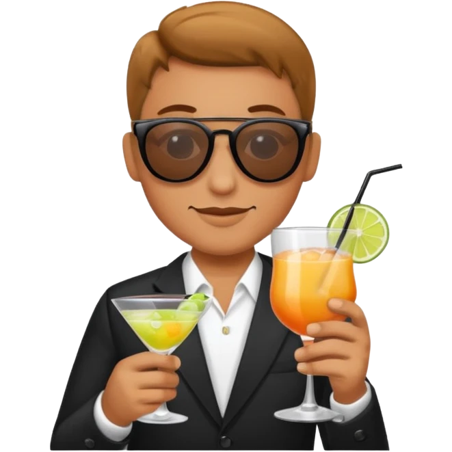 Chat avec un coctail emoji