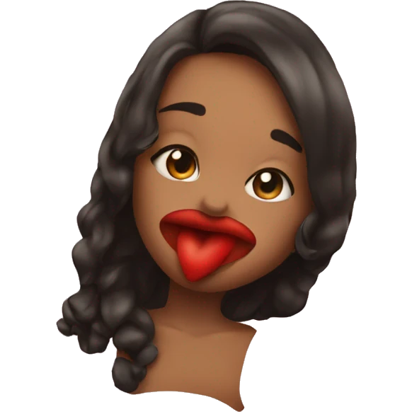 a girl kiss with heart on lips emoji