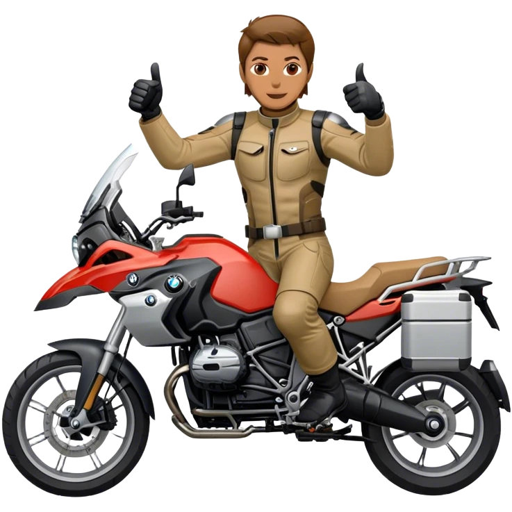 bmw gs 1200 rider giving a thumbs up emoji