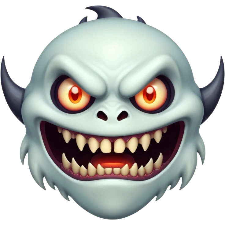 creepy freaky monster face with bizarre features emoji