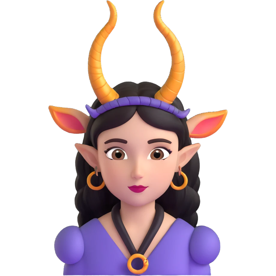 girl with fantasy horns emoji