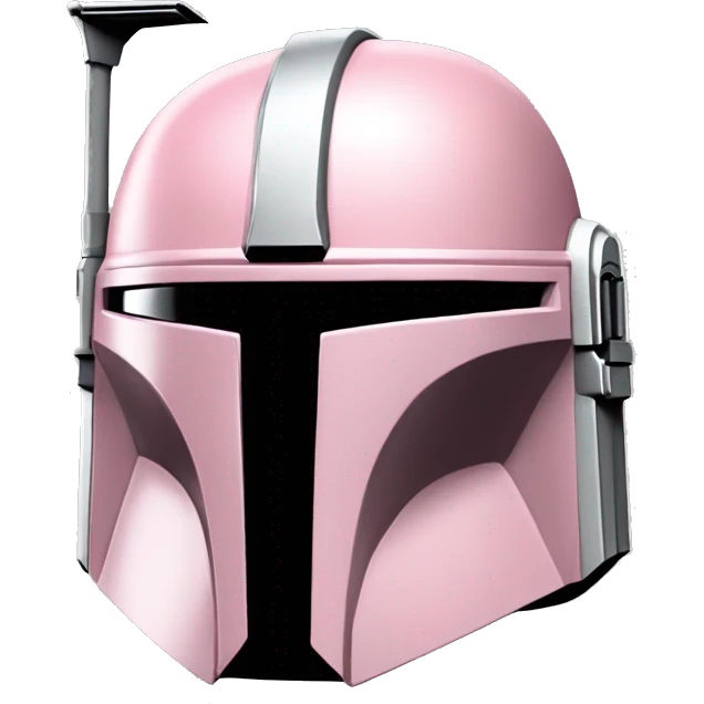 Flat Pink and white Mandalorian helmet emoji