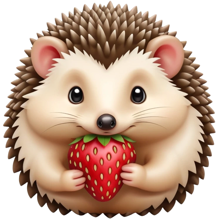 Cute hedgehog with a strawberry emoji