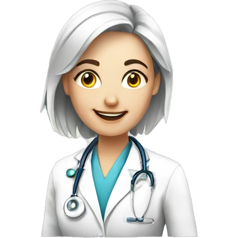 young european doctor-woman-happy emoji