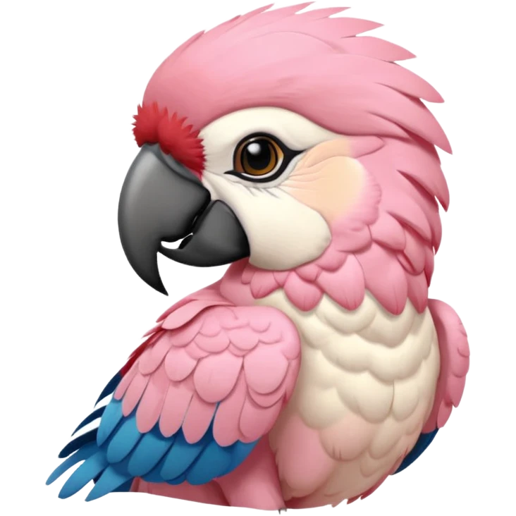 White and light pink coquette macaw with light pink aesthetic coquette bows  emoji